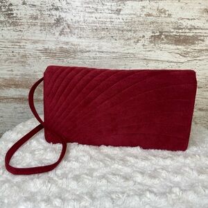 RARE Vintage Morris Moskowitz ultrasuede suede shoulder bag burgundy LIKE NEW!